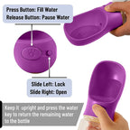 Mr. Pen Portable Dog Water Bottle, 19 oz, Large, Purple, Travel Dog Water Bottle Dispenser, Not Dishwasher Safe