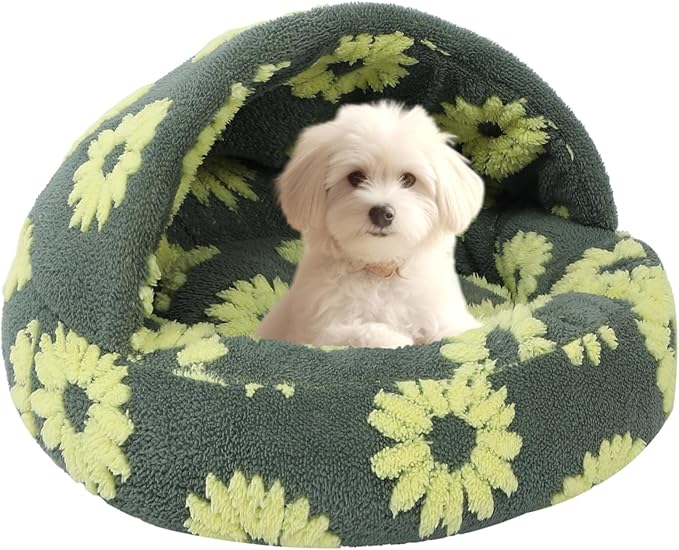 Dog Beds for Small Dogs, Cat Bed Cave, Washable Cute Cat Bed, Cozy Nook Pet Bed for Dogs or Cats, Anti-Slip Puppy Bed Fits up to 12 lbs Pets(Yellow, 20" x 20")