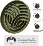 OHMO Slow Feeder Dog Bowls(Tree Life, Camo Green) Enrichment Soft Silicone Food Safe Feeding Bowl Non Slip Suction Cup for All Breed Pet, Cat Slow Down Eating Dishes, Boredom and Anxiety Reducer
