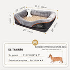 JOYELF Medium Memory Foam Dog Bed Orthopedic Dog Bed & Sofa with Removable Washable Cover and Squeaker Toy as Gift
