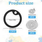 12 Pack Dog Tag Silencers Rubber Dog Tags Cover ID Tags with 4 Stainless Steel Chain Black Army Engraved Dogs Tag Pet ID Protector to Reduce Noise Black