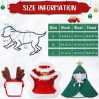 3 Pieces Christmas Pet Costumes Outfit Set Includes Puppy Cat Cloak with Star and Pompoms Kitten Dog Antlers Headband Pet Reindeer Headwear Cat Santa Cape with Bell Pet Costume Accessories (Small)