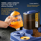 Automatic Dog Cat Feeder and Water Dispenser, 2 in 1 Gravity Food Feeder and,Waterer Set with Pet Food Bowl for,Small Medium Dog Puppy Kitten - A Dual-use cup1;Pet toys2.4PCS