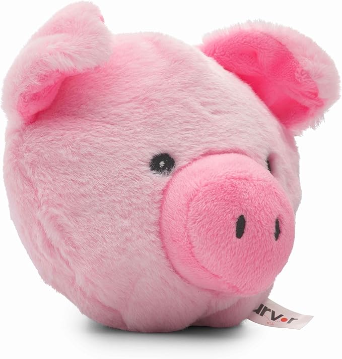 Flourish Pets 2 in 1 Multi-Layer Chew Toy for Active Dogs | Non-Toxic BPA Free Double Stitched Soft Fabric Exterior Dog Toys | Long-Lasting Dog Plush Toys - Pig 3.5"