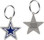 NFL Dallas Cowboys Engraving Pet ID Tags in 32 Team Logo Shapes Personalized Dog Tags and Cat Tags with 3 Lines of Customizable Text for Tracking & Safety. Stainless Steel Pet ID Tracking Tags