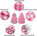 Dog rain Coat Waterproof Raincoat Puppy Jacket with Legs Buttons Zipper Hood Drawstring Fit for Yorkie Terrier Schnauzer Poodle Border Collie Labrador Golden Retriever 8lbs to 80lbs Pink L