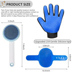 GJEASE Cat Grooming Glove Brush,Self-Cleaning Slicker Pet Brush for Short and Long Haired Pets,Dog Bath Brush for Shedding and Grooming,Removes Loose Hair and Tangles,Promote Circulation