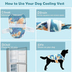 Dog Cooling Vest – Lightweight Pet Cooling Shirt 3D Breathable Mesh, Reflective Strips & UV Protection for Walking, Hiking, Park – Adjustable Fit Dog Cooler Jacket with D-Ring U-DCV02L