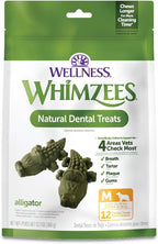 Whimzees Wellness Alligator Dog Dental Treats, Natural Chews, Medium Size, (12 Count)