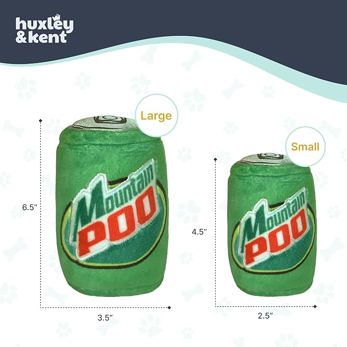 Huxley & Kent Funny Dog Toy w/Squeaker – Power Plush Squeaky Dog Toys for Small, Medium & Large Dogs – Soft Stuffed Animal for Indoor Play & Fetch - Mountain Poo, Small