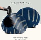 MEOWFIA Cat Cave – Premium Felt Cat Bed for Indoor Cats, Handmade 100% Merino Wool (Vivid Shades) (Large, Deep Azure)