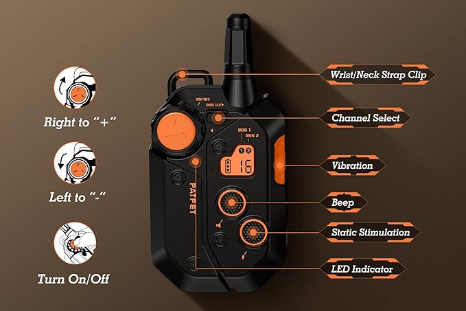 3/4 Mile Range Dog Shock E Collar, Dog Training Collar with Remote(15-150lbs) -Shock Collar for Large Dog