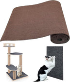 Cat Scratching Post Carpet Mat Trimmable Self-Adhesive Replacement Mat 78.7"x15.8" Cuttable Cat Scratcher Cover for Cat Tree Shelf Shelves Steps Couch Furniture Wall DIY Protector, Brown