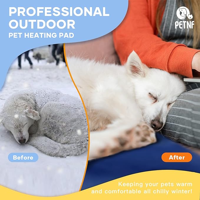 Outdoor Pet Heating Pads for Dogs, Safe Electric Cat Heating Pad with Timer, 6 Levels Adjustable Temperature Dog Cat Heated Bed Pad For Dog Cat House,Dog Heat Pad Outside with Removable Washable Cover