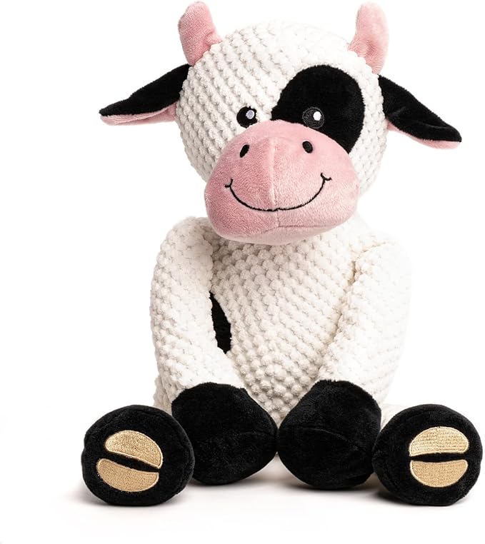 fabdog Floppies Plush Dog Toy - Cute & Durable Squeaky Dog Toys - Best Squeak Toy for Puppies and All Breeds | Ideal Pet Gift| Small Cow