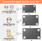 Pet Feeding Mat-Absorbent Pet Placemat for Food and Water Bowl, with Waterproof Rubber Backing, Quick Dry Water Dispenser Mat for Dog and Cat (16"x24", Striped Dark Gray)