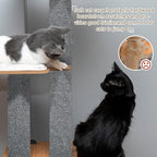 Cat Scratching Climbing Carpet Mat, Self-Adhesive Trimmable Anti Cat Scratcher Couch Furniture Protector from Cat Claws, Cat Post Covered Pad Replacement for DIY Cat Tree (Light Gray, 15.8" x 79")