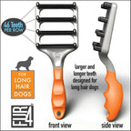 FUR4 deShedding Dog Brush for Long Hair Dogs - Dog Grooming Tools with 4 Composite Carbon Fiber Edges to Remove Loose Fur & Reduce Shedding - Gentle & Effective Grooming Brush for Long Hair Dogs