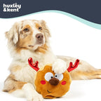 Huxley & Kent Funny Dog Toy w/Squeaker – Holiday Power Plush Squeaky Dog Toys for Small, Medium & Large Dogs – Soft Stuffed Animal for Indoor Play & Fetch - Gotta Dash Reindeer Cookie, Large