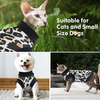 Idepet Cat Clothes Kitten Sweater Soft Kitten Shirt Cute Leopard Print Kitty Vest Pullover Pajamas Jumpsuit Cotton Apparel for Hairless Cats &Puppy (White,XS)