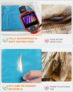 Pet Heating Pad for Cat & Dog Outdoor, Indoor Warming Heated Mat Pad, Waterproof Heated Dog Cat Bed with Chew Resistant Cord for Outside, Pet Heater Warmer Blanket for Puppy & Kitten