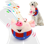 BABORUI Interactive Dog Toys Pig, Jumping Squeaky Dog Toys with Recording and Music Modes, Rechargeable Moving Dog Chew Toys for Small/Medium/Large Dogs to Keep Them Busy(Red Pig)