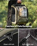 Pecute Cat Backpack Carrier, Large Space Cat Bubble Backpack, Breathable Cat Carrier, Shaded Dog Backpack Carrier, Ergonomic 3D Design for Travel, Hiking, Suitable for Shopping, and Vet, Green