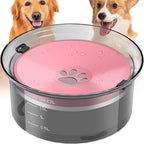 2L Dog Water Bowl Large Capacity Slow Water Feeder, No Spill Dog Bowl Splash Proof Pet Water Dispenser,Vehicle Carried Travel Water Floating Bowl for Dogs/Cats/Pets (Pink)