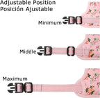 HEELE Dog Harness, No Pull Adjustable Padded Reflective Harness for Small Medium Large Dogs with Handle for Walking Training, Flower-Pink, L