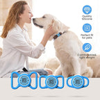 Waterproof AirTag Dog Collar Holder for Apple Tracker QR Code Case Blue