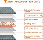 GASUR Heated Dog Bed, Waterproof Electric Dog Cat Heating Pad with Timer, Temperature Adjustable Heatded cat Bed for Winter,Auto Power-Off,Anti-bite Heating Pad for Dogs Cats-35''x24'', Large