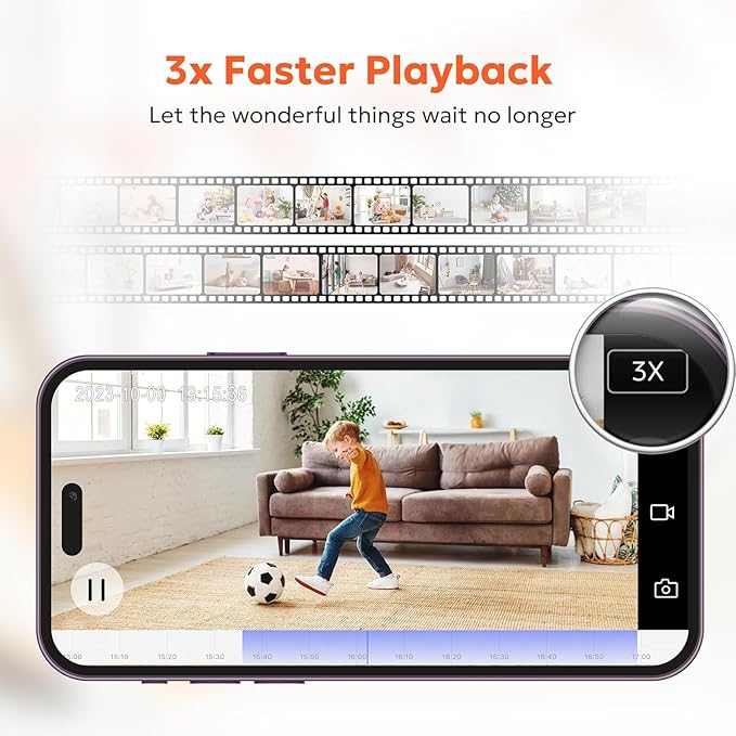 owltron Indoor Camera 2K, 360 Cameras for Home Security with Motion Detection, Baby Monitor with Phone App, 2.4G WiFi Pet Cam with Night Vision & 2-Way Audio