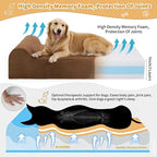 Orthopedic Dog Beds for Large Dogs, 7" Memory Foam Dog Beds with Waterproof Liner, Chew Proof Microsuede Cover, Removable and Washable, Nonskid Bottom, 48"x30" L Brown