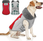 Doglay Dog Coat Waterproof Warm Dog Winter Jacket,Christmas Reflective Fleece Puppy Winter Coat with Harness Hole, Adjustable Snow Jacket for Small Medium Large Dogs