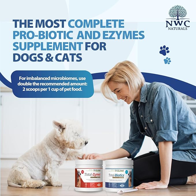 NWC Naturals Twin Pack - Probiotics and Digestive Enzymes for dogs and cats one Total-Zymes and one Total-Biotics 8-Ounce