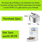 Wireless Cat Water Fountain Stainless Steel,135floz/4L Battery Operated Automatic Pet Fountain,Cordless Cat Water Dispenser Pet Drinking Water Fountain for Multicat Cats Dog Outdoor