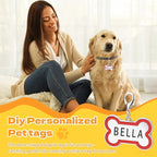 12 Pack Blank Dog Tags Engraved, Zinc Alloy Bone Shape Dog Name Tag, 1.8in Pet ID with Lobster Clasp for Engraving Name Phone Number (6 Colors)