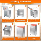 Dog Feeder - Galvanized Metal Pet Food Station for Indoor & Outdoor Use - Automatic Gravity-Fed Dispenser Suitable for Small, Medium, and Large Dog Breeds - Capacity: 50 Pounds of Dry Kibble