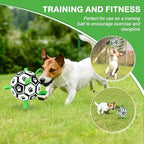Dog Toys Soccer Ball with Straps, 6'' World Cup Interactive Dogs Toys for Tug of War, Yard Game, Water Toy, Herding Ball for Dogs Small & Medium, Puppy Birthday Gifts Outdoor Jolly Ball Boredom Buster