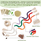 27 Pack Catnip Chew Toys for Cats,Cotton Sisal Rope Toys,Cat Natural Silvervine Sticks,for Cat Teeth Cleaning and Dental Care,Interactive Toy for Bored Indoor Cats