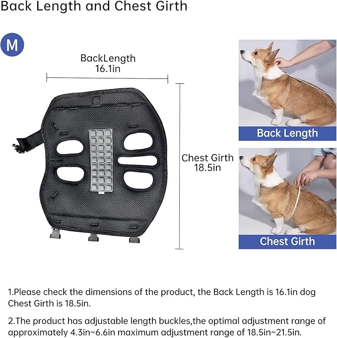 Dog Backpack Carrier for Small Dogs,Dog Lift Harness,Adjustable Padded Breathable Straps, Disabled, Joint Injuries, Arthritis, Loss of Stability,M(8.5-17.5LBS)