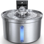 Wireless Stainless Steel Cat Water Fountain- Safe Water-Electric Isolation, 3.5L Capacity with 4000mAh Detachable Battery, XL Filter, Ultra-Quiet Pump, Battery Operated Smart Sensing for Cats & Pets