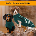 Leletail Dachshund Sweater, Turtleneck Dog Sweaters for Small Dogs, Warm Pullover Knitted Pet Coat, Cold Weather Dachshund Clothes, Fall/Winter Cozy Outfit (XS-XL)