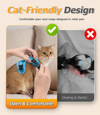 Halypet Cat Harness and Leash Set [MAX Safety 4th-Gen Upgrade] Escape Proof Adjustable Cat Leash Comfortable Soft Vest Easy to Wear Kitten Harness with Reflective Strip for Cats Walking, M SkyBlue