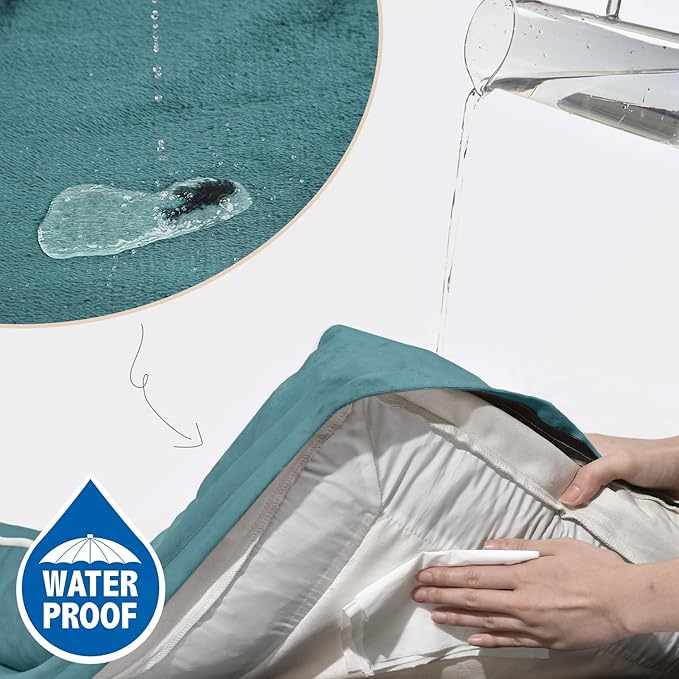 Comfort Expression Small Dog Beds Waterproof Orthopedic Foam Dog Sofa Beds for Medium Dogs Comfy Pet Bed with Washable Removable Cover & Non-Slip Bottom(Small,Washed Blue)