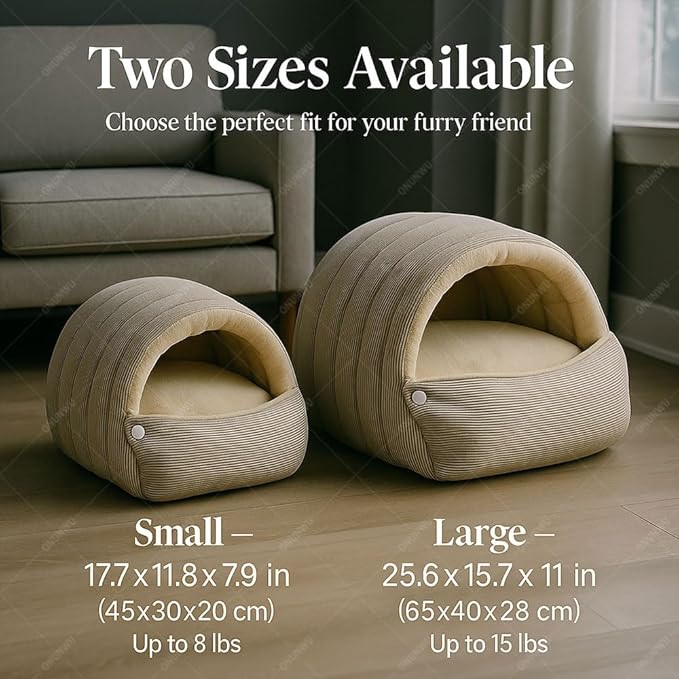 2026 Cozy Cat Cave Removable and Washable Winter Closed-Off Cat Bed Upgraded Cat Winter Bed with Soft Plush Cushion Warm Enclosed Sleeping House for Indoor Cats and Small Dogs (Gray, Large)