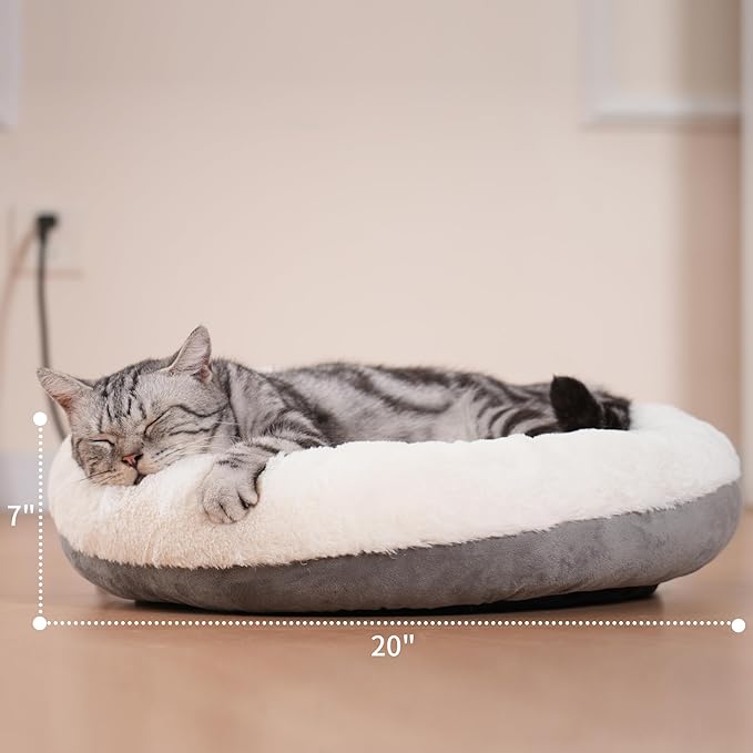 Heated Cat Bed Indoor, Heated Pet Bed for Indoor Cats and Small Dogs - Auto Temperature Control