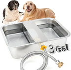 BWOGUE 3 Gal Automatic Dog Water Dispenser for Large Dogs Stainless Steel Outdoor Water Bowl Large Breed Self Filling Dog Waterer Feeder for Dogs Cat Chicken Livestock