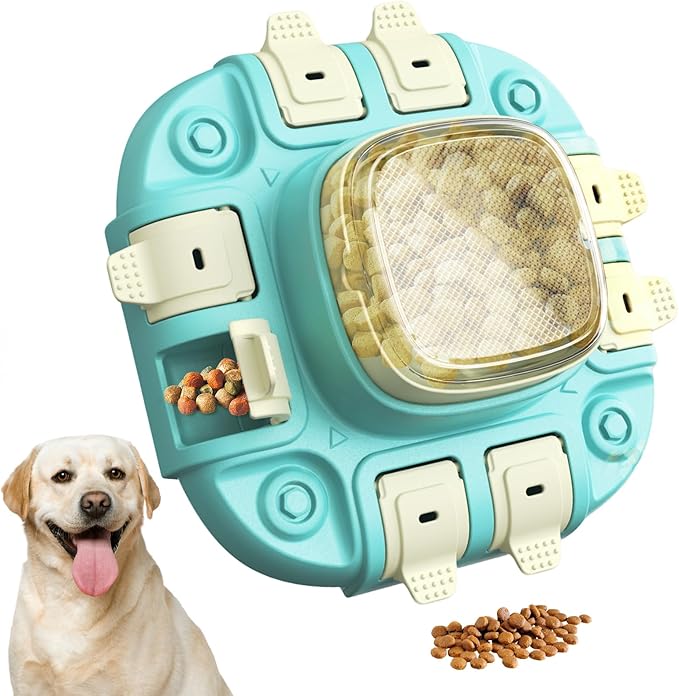 Dog Puzzle Toy,3 in 1 Food Dispenser Slow Feeder Treat Puzzles Bowl