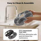 Rechargeable Automatic Timer Cat Feeder, Wet Food Auto Pet Food Dispenser for Small Dogs with Programmable Timer 8 oz per Meal, 5+1 Meals, Black